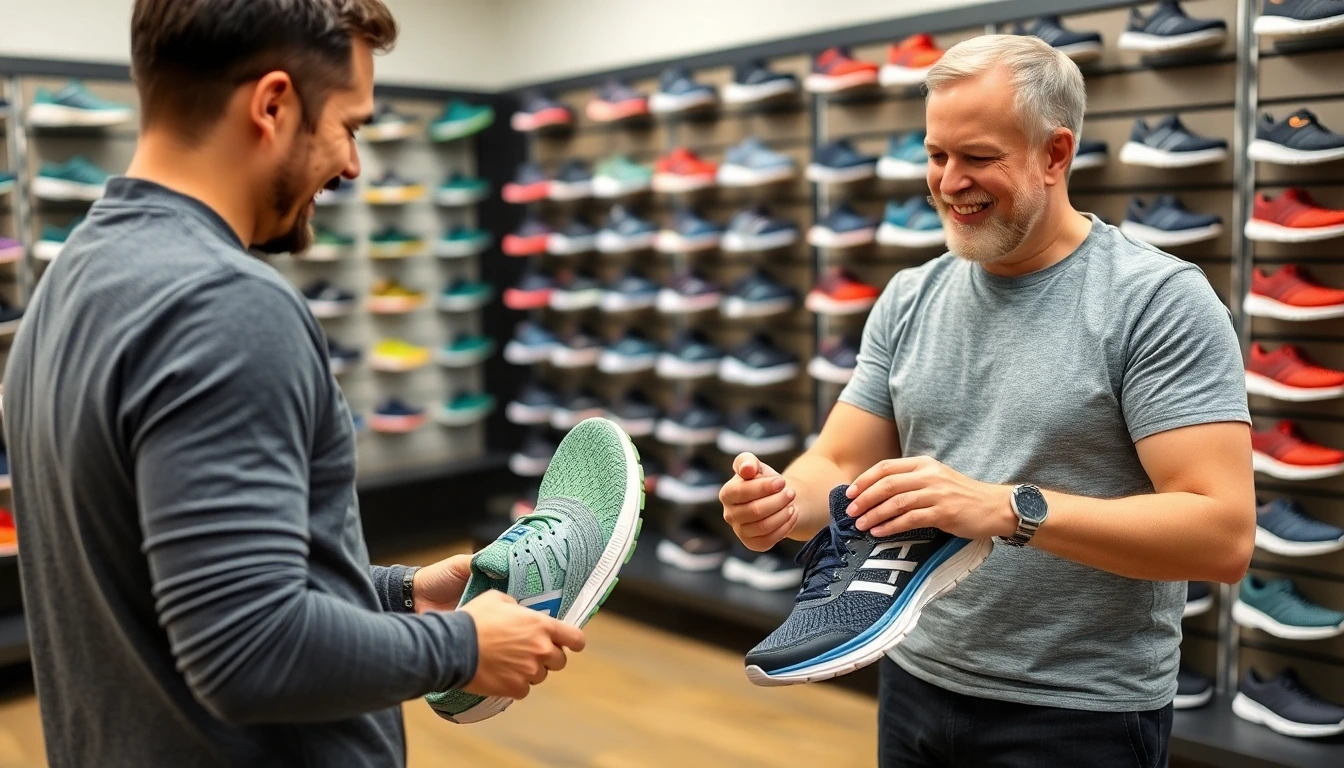 Kunde probiert einen perfekt angepassten Sportschuh mit Einlage.