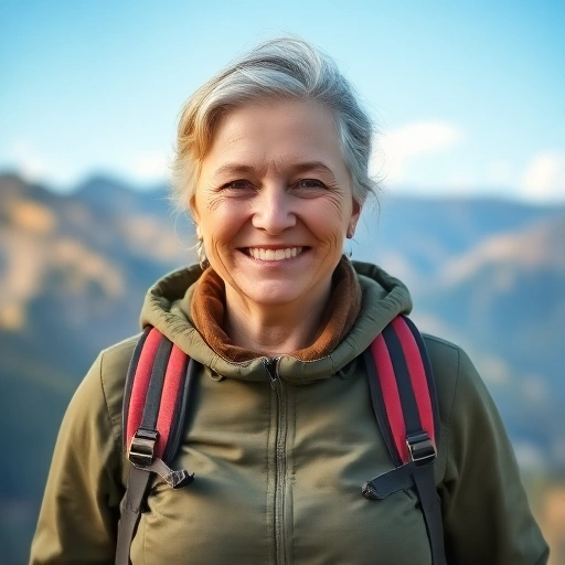 Zufriedene Wanderin