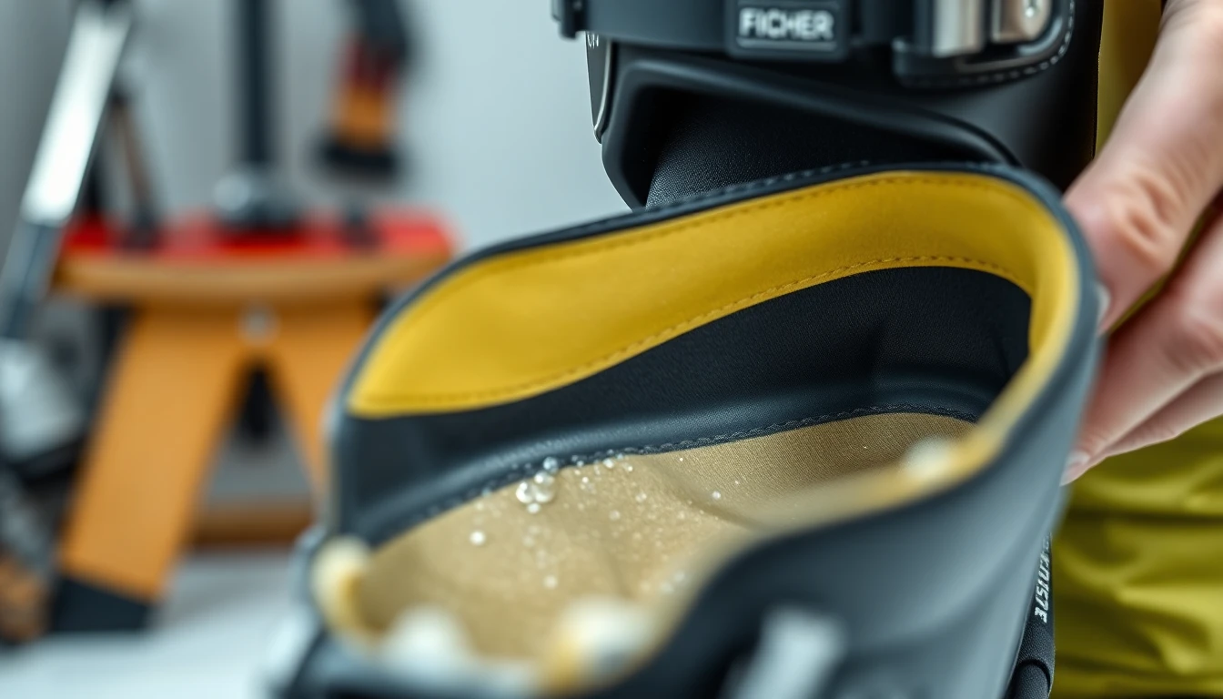 Detailansicht des Thermoshape Materials in einem Fischer Skischuh