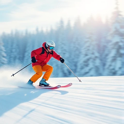 Skifahrer in voller Kontrolle