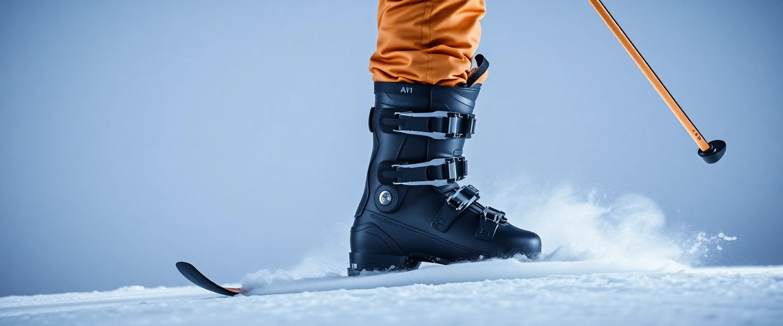 Skifahrer genießt schmerzfreies Skifahren nach Innenschuh-Anpassung