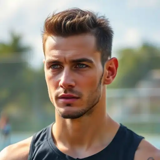 Profilbild eines zufriedenen männlichen Athleten
