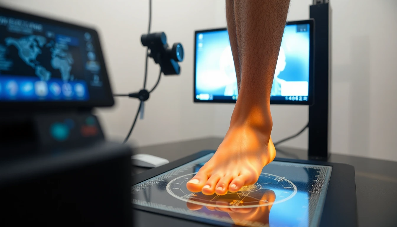 Moderne 3D-Fussdruckmessung zur exakten Analyse der Fussanatomie.