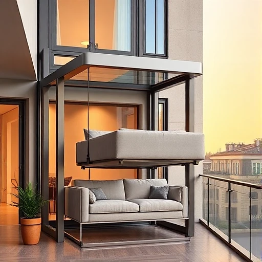 Moderner Zügellift im Einsatz bei einem Umzug.