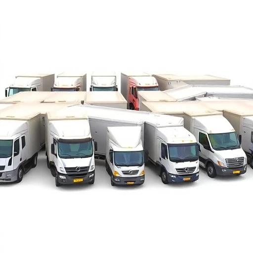 Die Fahrzeugflotte der Lüscher Umzug AG mit LKWs in jeder Grösse.