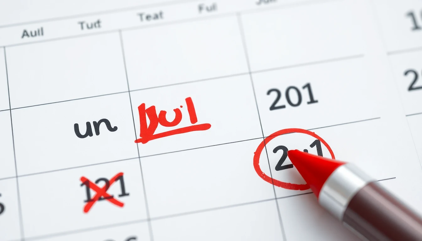 Ein Kalender mit ausgebuchten Umzugsterminen, der Dringlichkeit symbolisiert