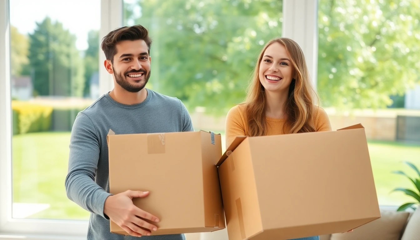 Glückliches Paar nach dem Umzug in der neuen Wohnung in Wallisellen