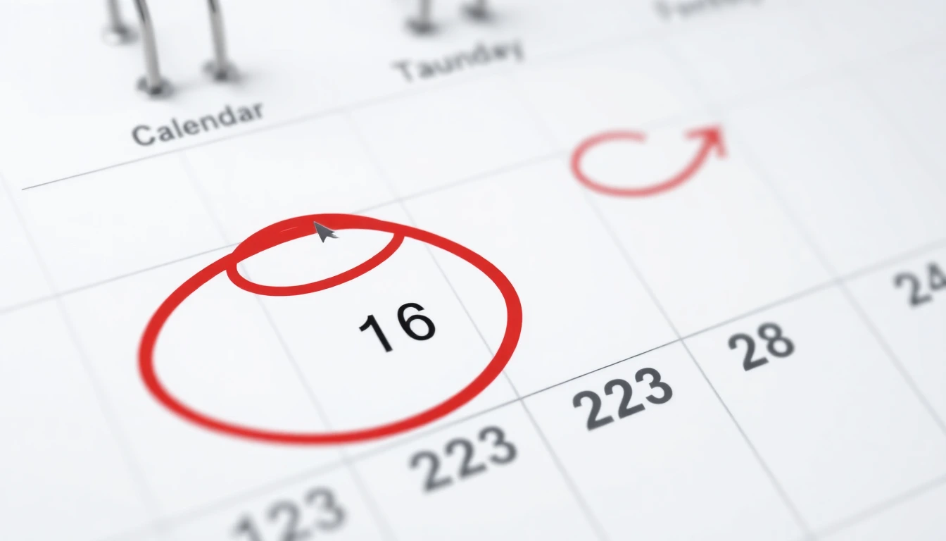 Kalender mit markierten Umzugsterminen