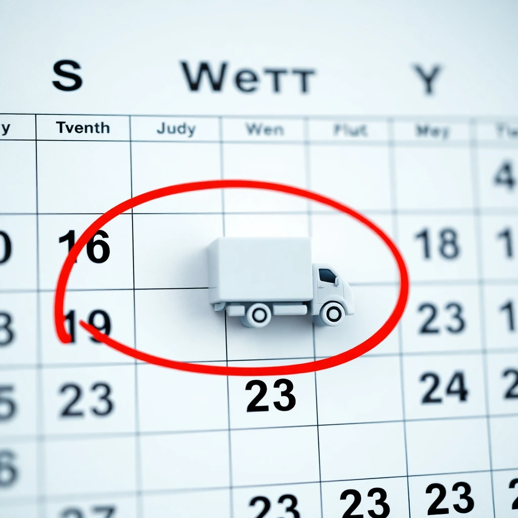 Kalender mit markiertem Umzugstermin am Monatsende