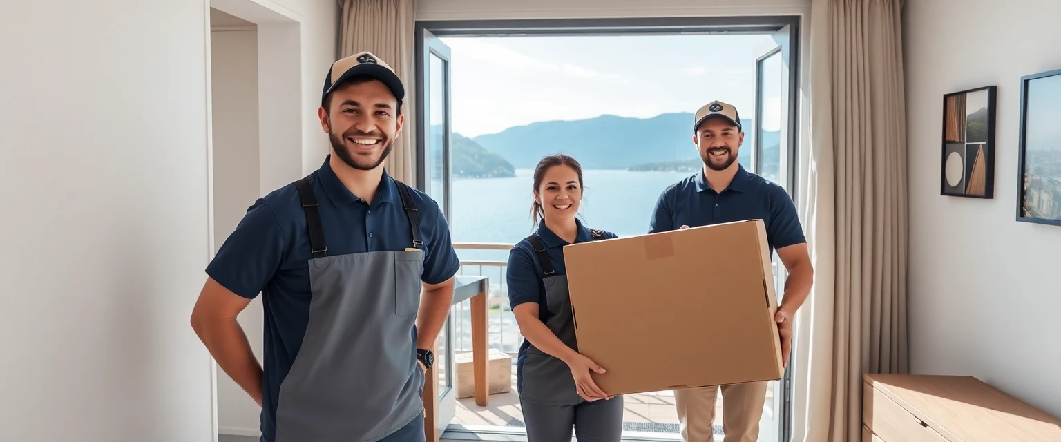 Freundliches Umzugsteam der Lüscher Umzug AG in Zürich