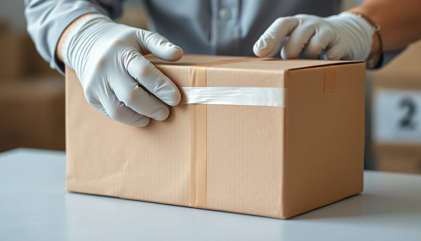 Sorgfältiges Verpacken eines Umzugskartons