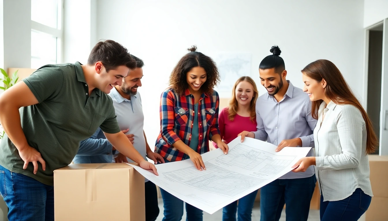 Ein Team von Umzugsprofis bei der Planung eines Umzugs