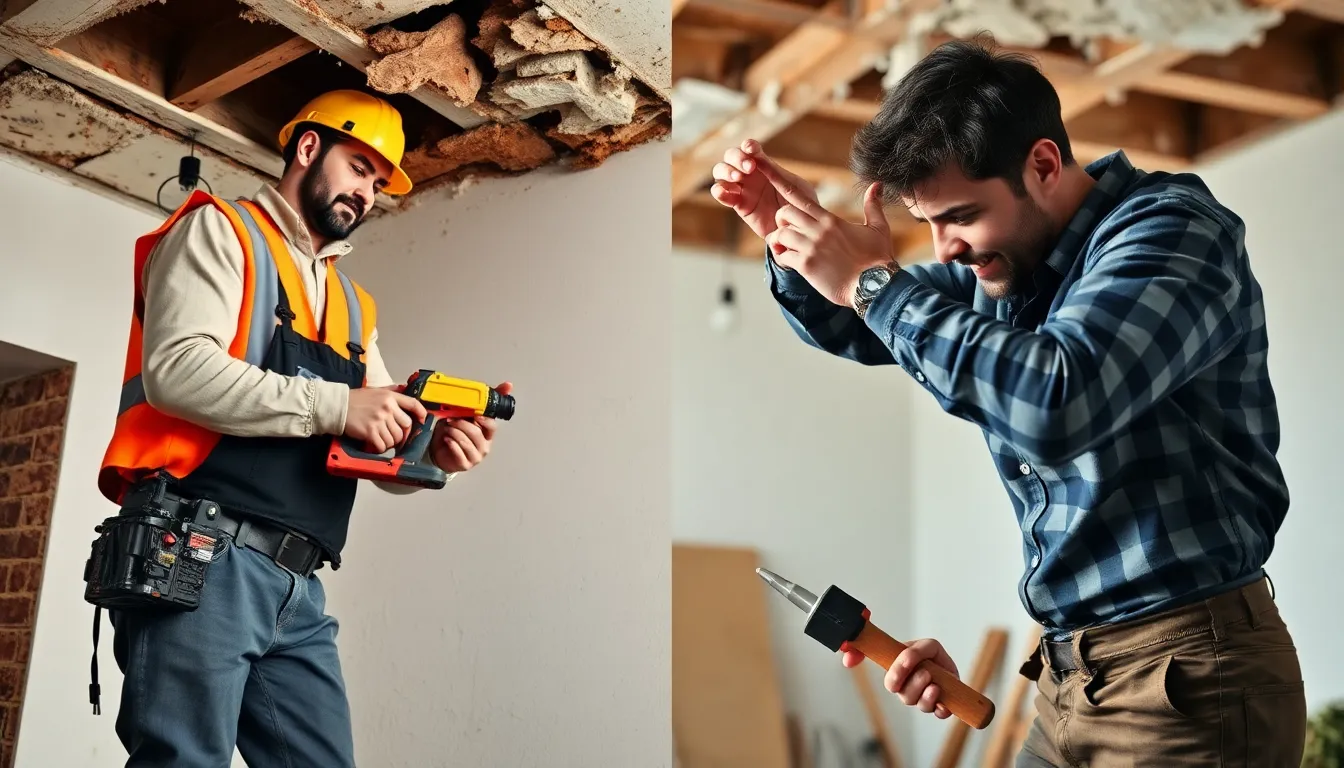 Vergleich professioneller vs. DIY Deckenrückbau