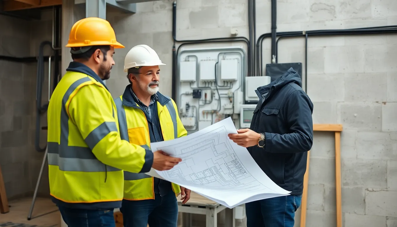 Projektmanager bespricht Elektro-Demontageplan mit Kunden