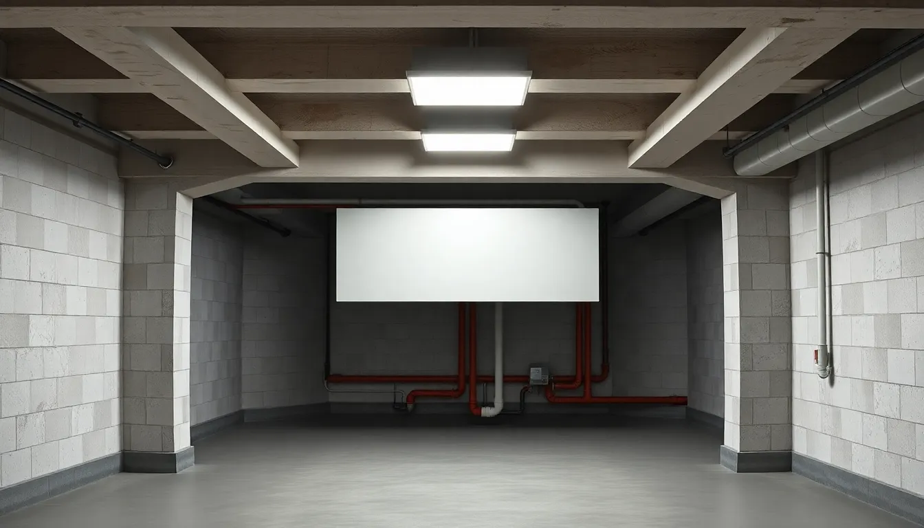 Sauberer, leerer Raum nach Kesselentfernung