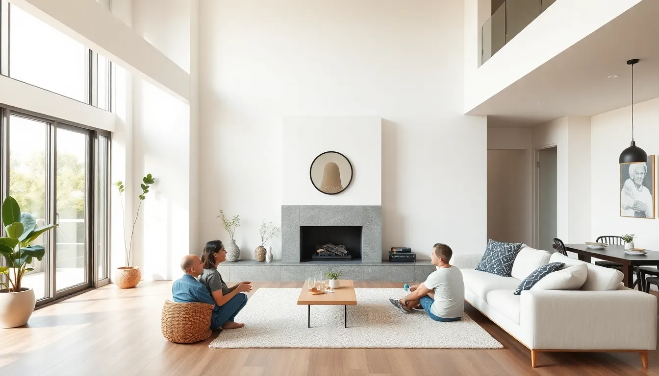 Modernes Interieur mit neu gewonnenem Raum nach Schornstein-Demontage