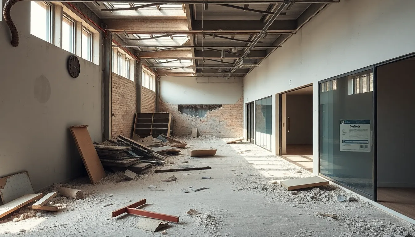 Herausforderungen beim Ladenfläche Abbruch: Baustelle mit Schutt und Staub
