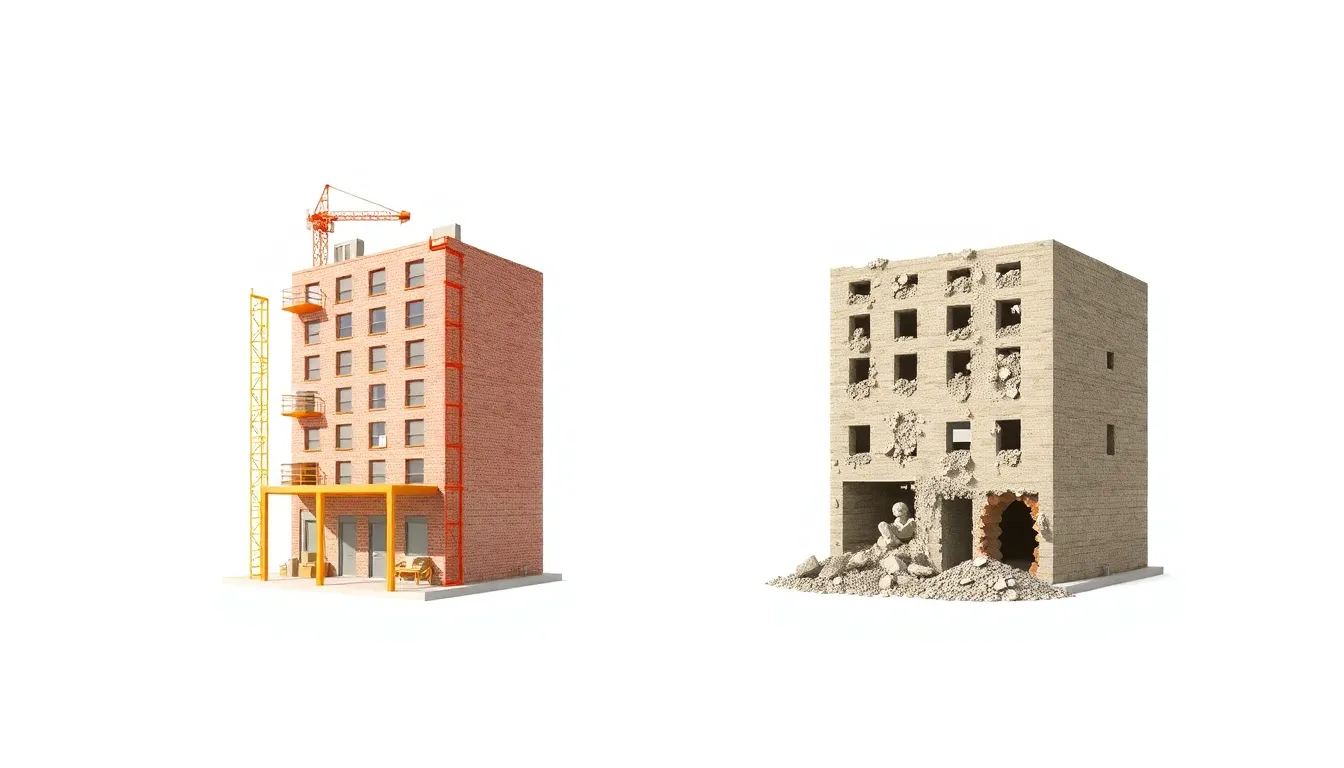 Vergleich: Rohbau Bau vs. Rohbau Rückbau