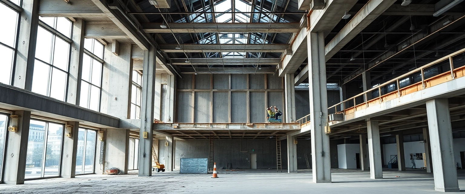 Professioneller Rohbau Rückbau in einem modernen Gewerbegebäude in Zürich