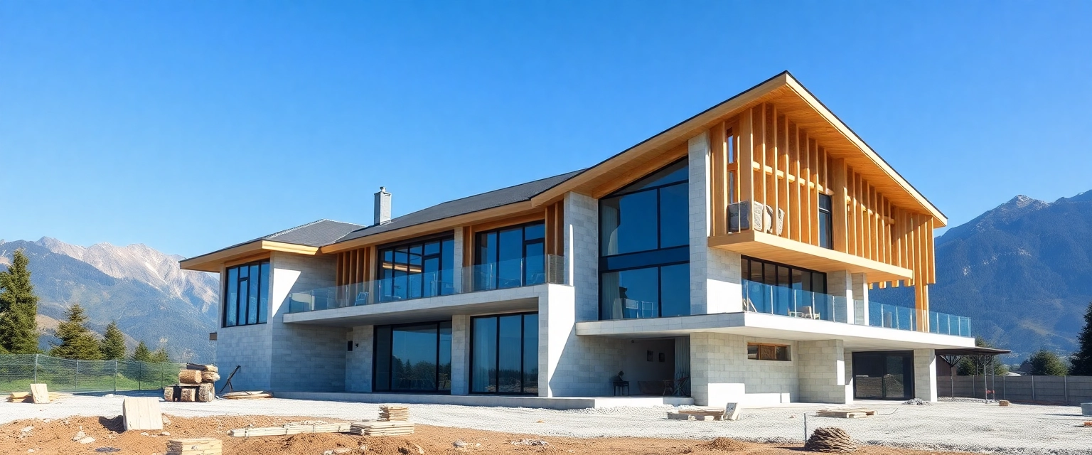 Perfekt vorbereitete Baustelle für eine luxuriöse Rohbau Villa in der Schweiz