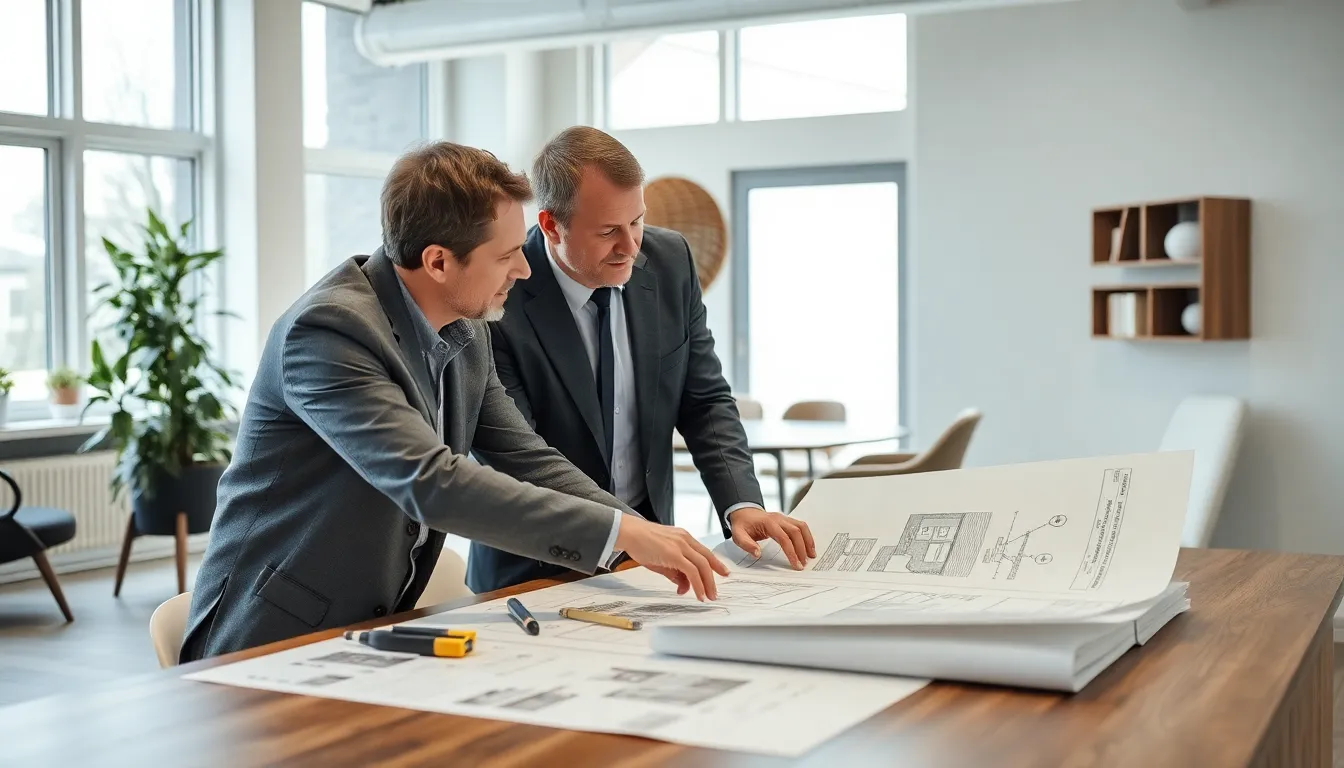 Architekt und Kunde besprechen Umbaupläne