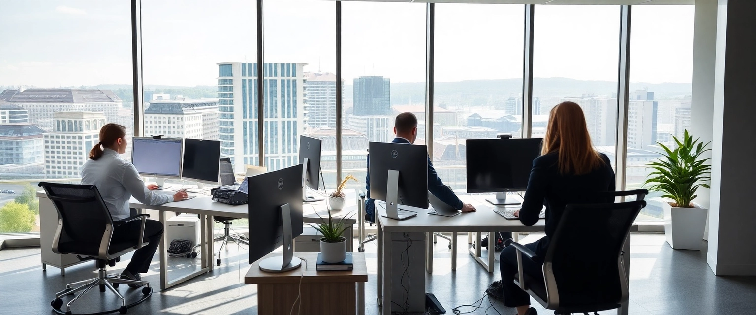 Professionelle Finanzexperten in einem modernen Zürcher Büro