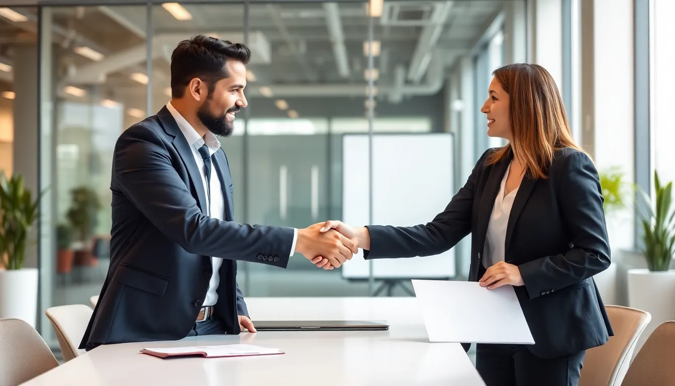 Professioneller Handschlag zwischen Headhunter und Steuerberater