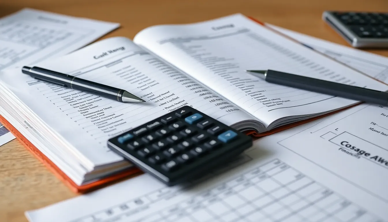 Finanzbuchhalter-Arbeitsplatz mit Buch und Rechner