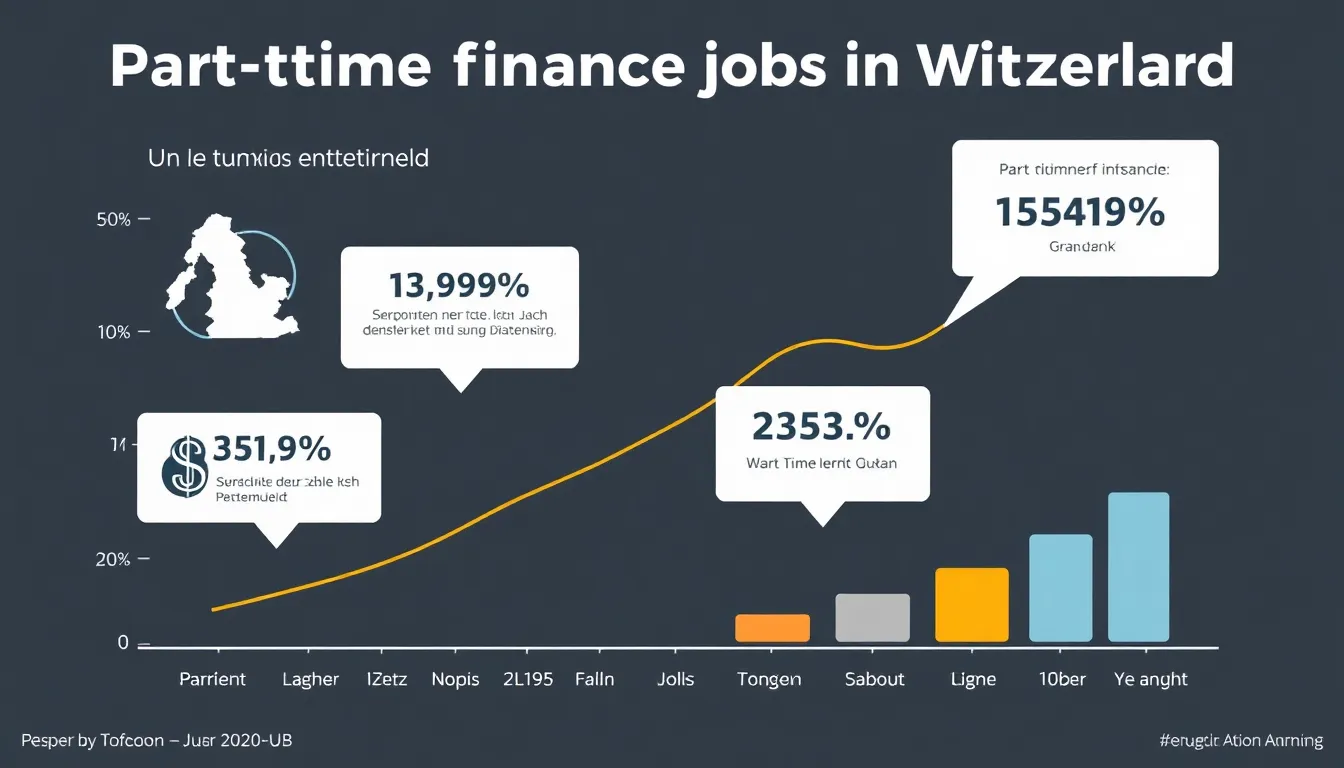 Infografik zu Wachstumstrends bei Teilzeit-Finanzjobs in der Schweiz mit lesbarem deutschen Text.