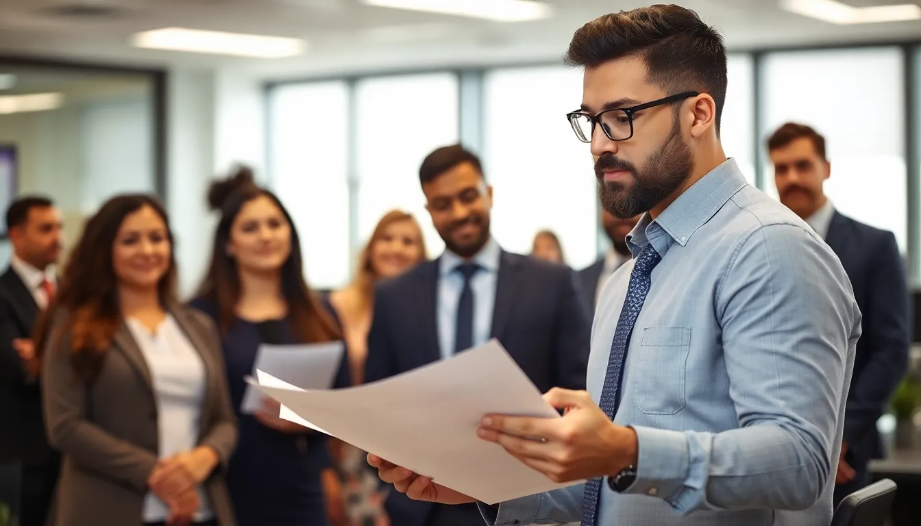 HR Manager bei der Sichtung von Bewerbungen