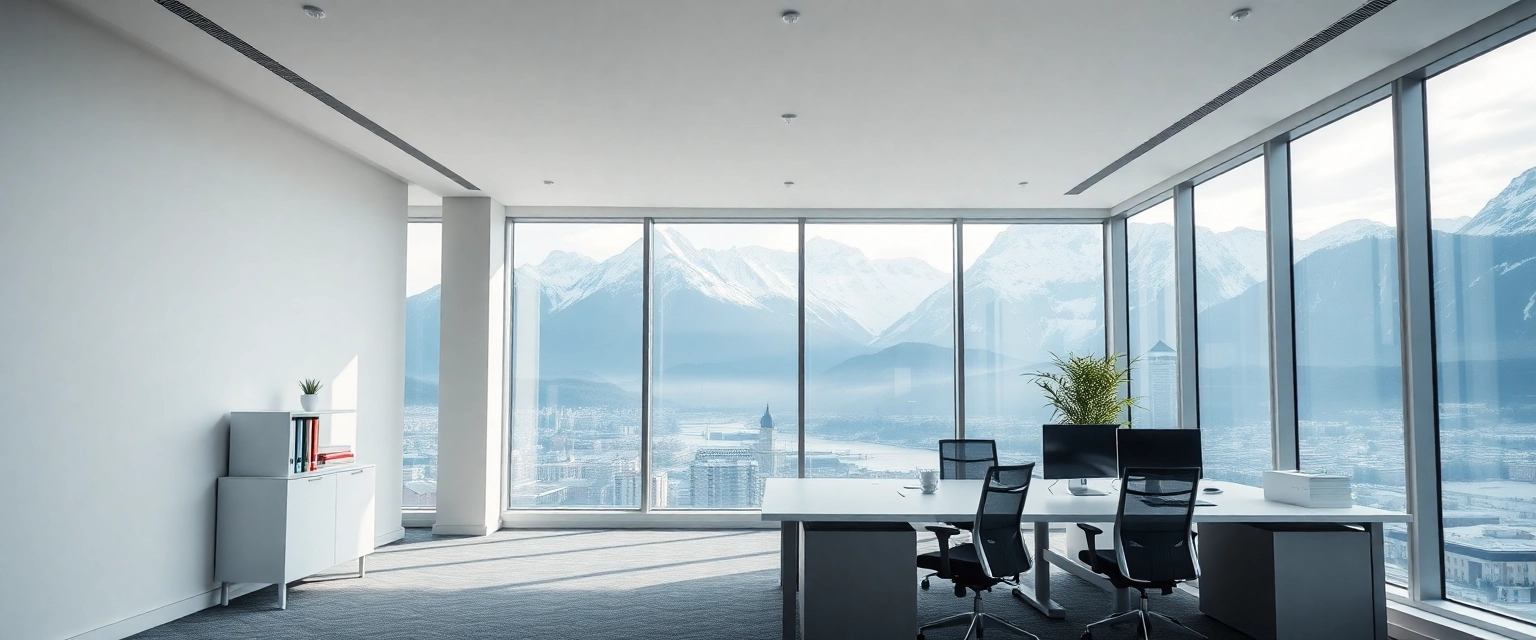 Moderne Büro-Aussicht in der Schweiz als Symbol für Karrierechancen im Treuhandwesen