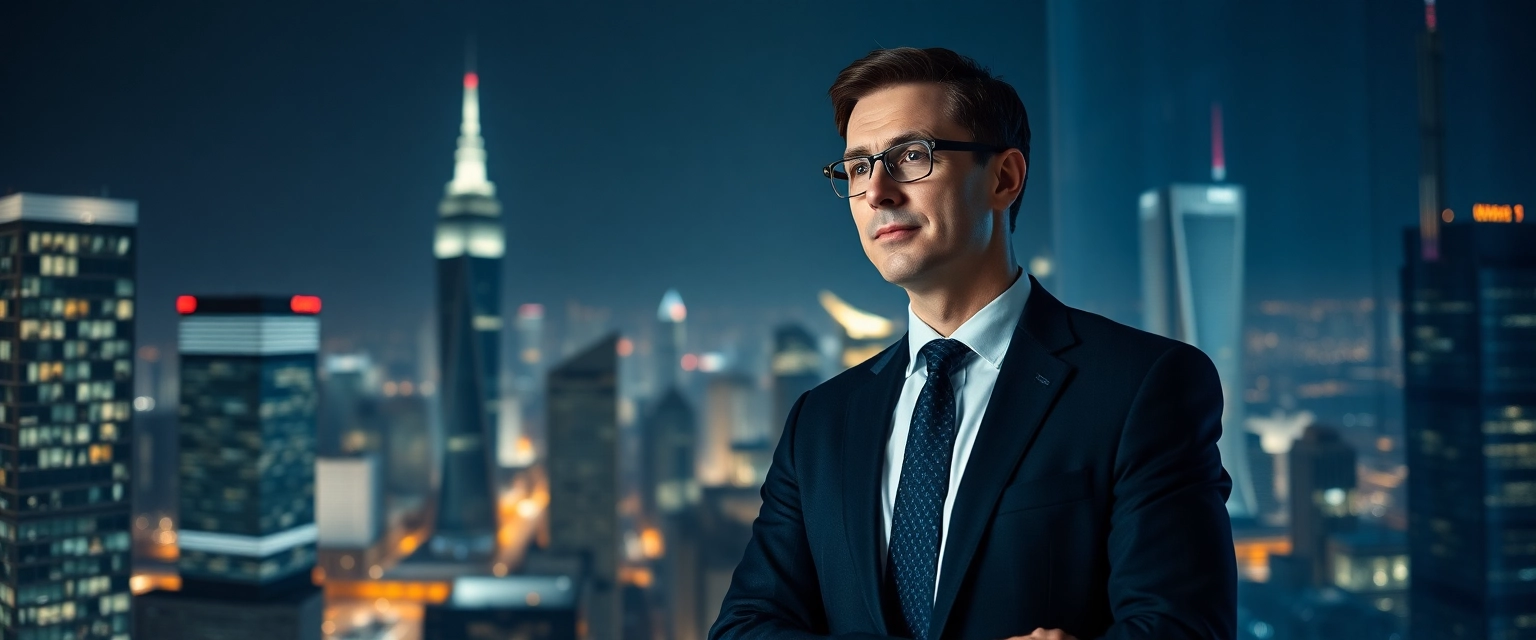 Buchhalter in Zürich mit Blick auf die Skyline