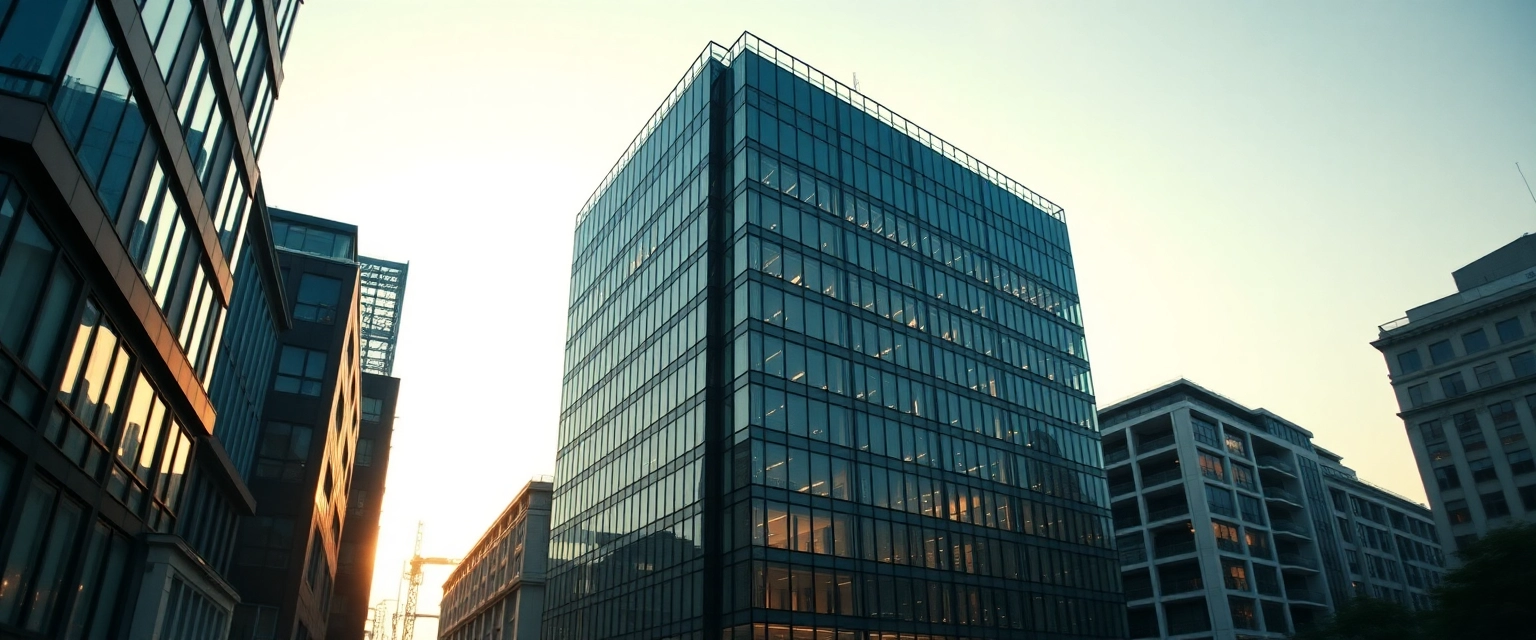Modernes Bürogebäude in der Schweiz bei Sonnenaufgang, Symbol für Finanzexpertise und Karrierechancen in der Jobvermittlung Treuhänder