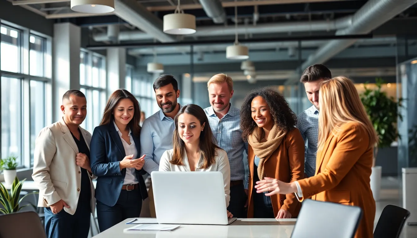 Professionals arbeiten in einem modernen Büro zusammen