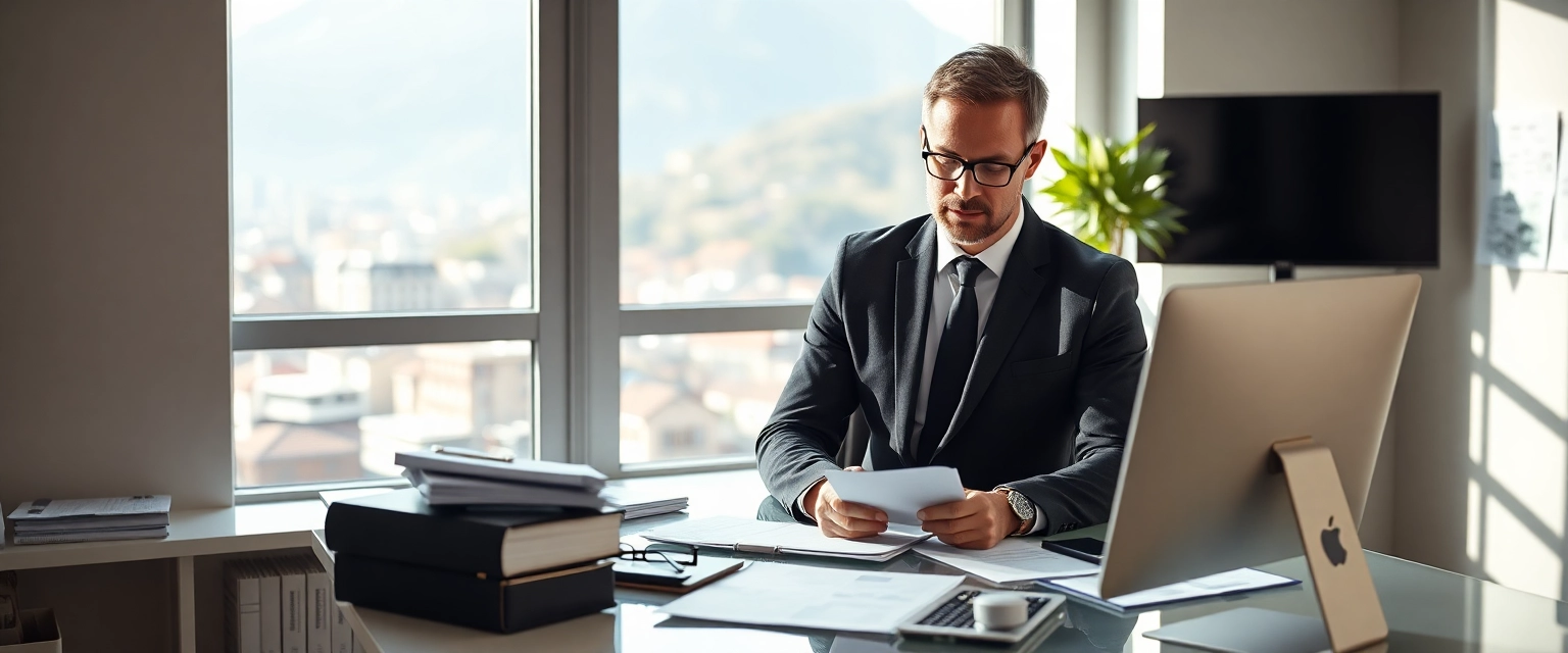 Professioneller Buchhalter in einem Schweizer Büro