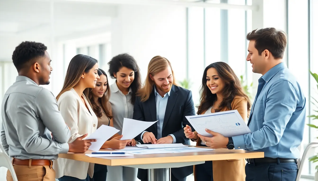 Team von Finanzexperten arbeitet zusammen