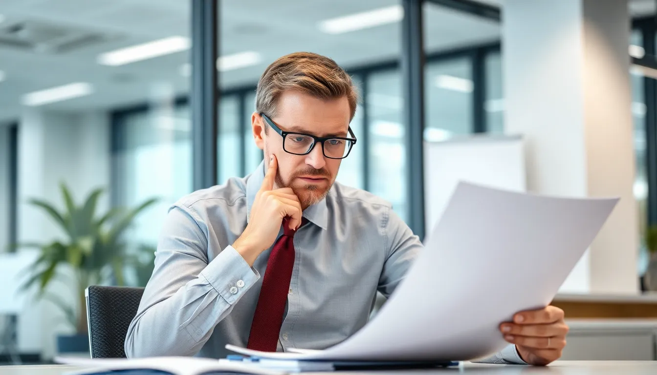 Ein Treuhänder bei der Arbeit in einem modernen Schweizer Büro