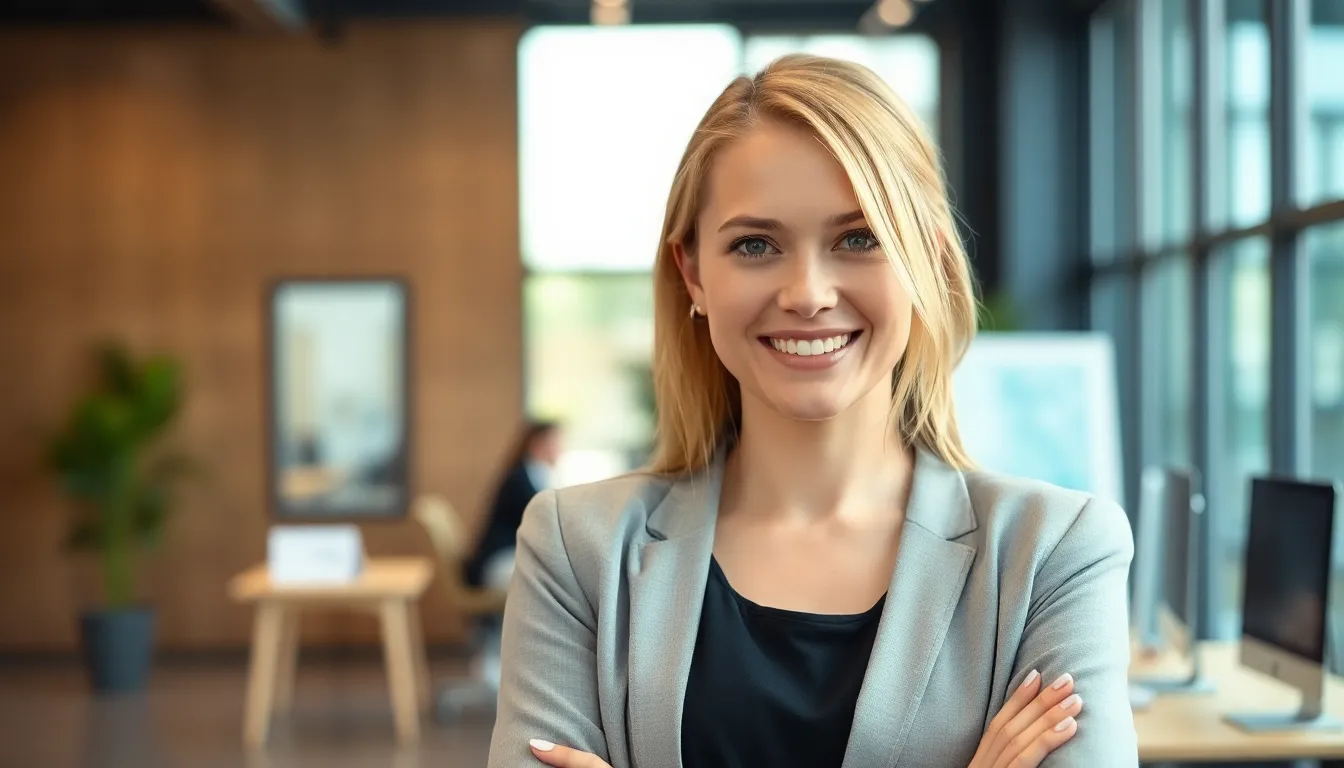Professionelle Treuhänderin in einem modernen Büro