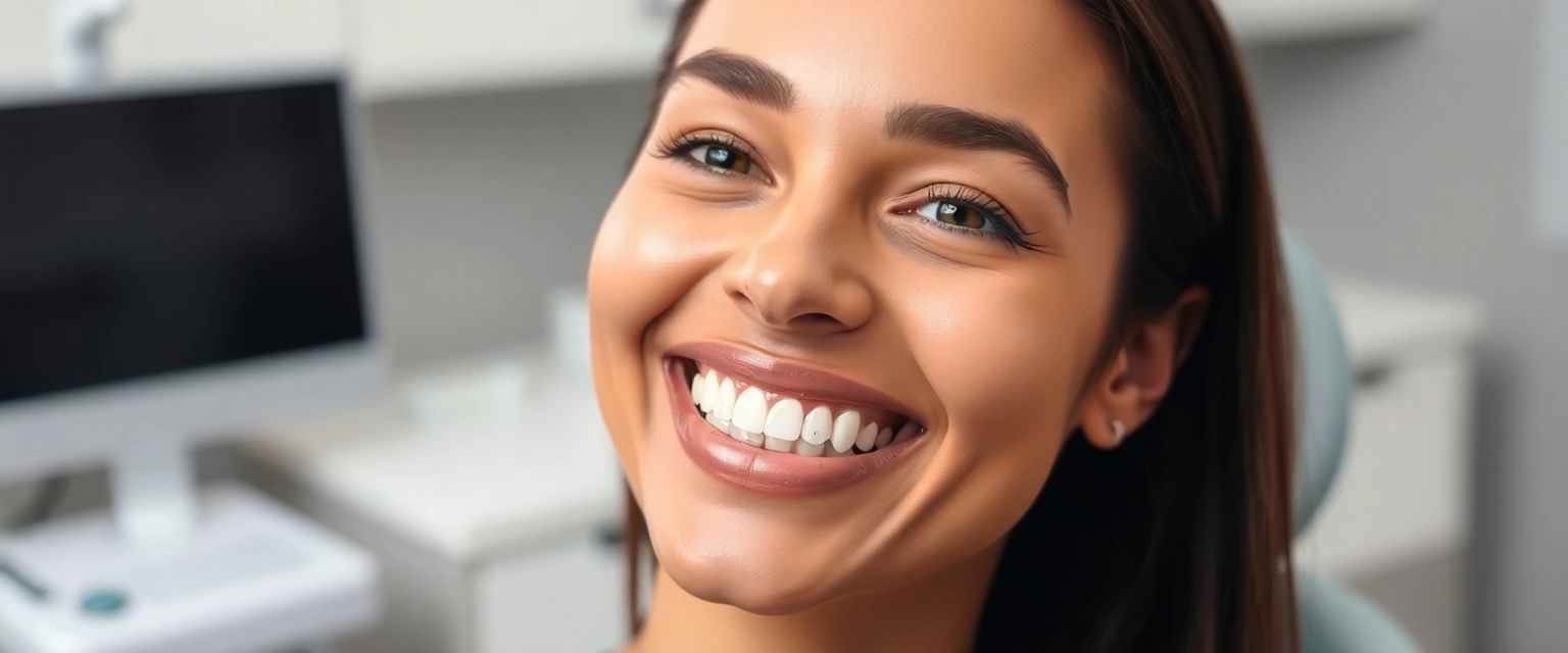 Strahlendes Lächeln nach Veneers Behandlung
