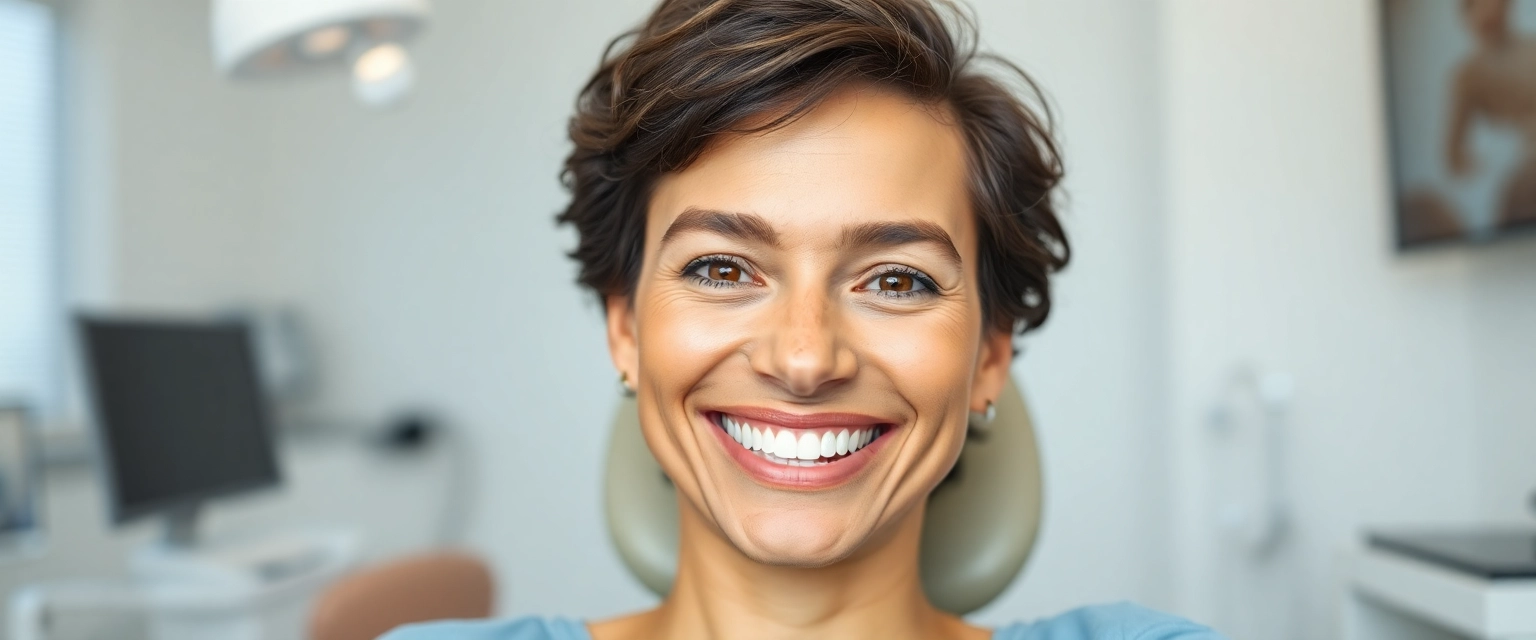 Glücklicher Patient nach Zahnimplantat ohne Bohren