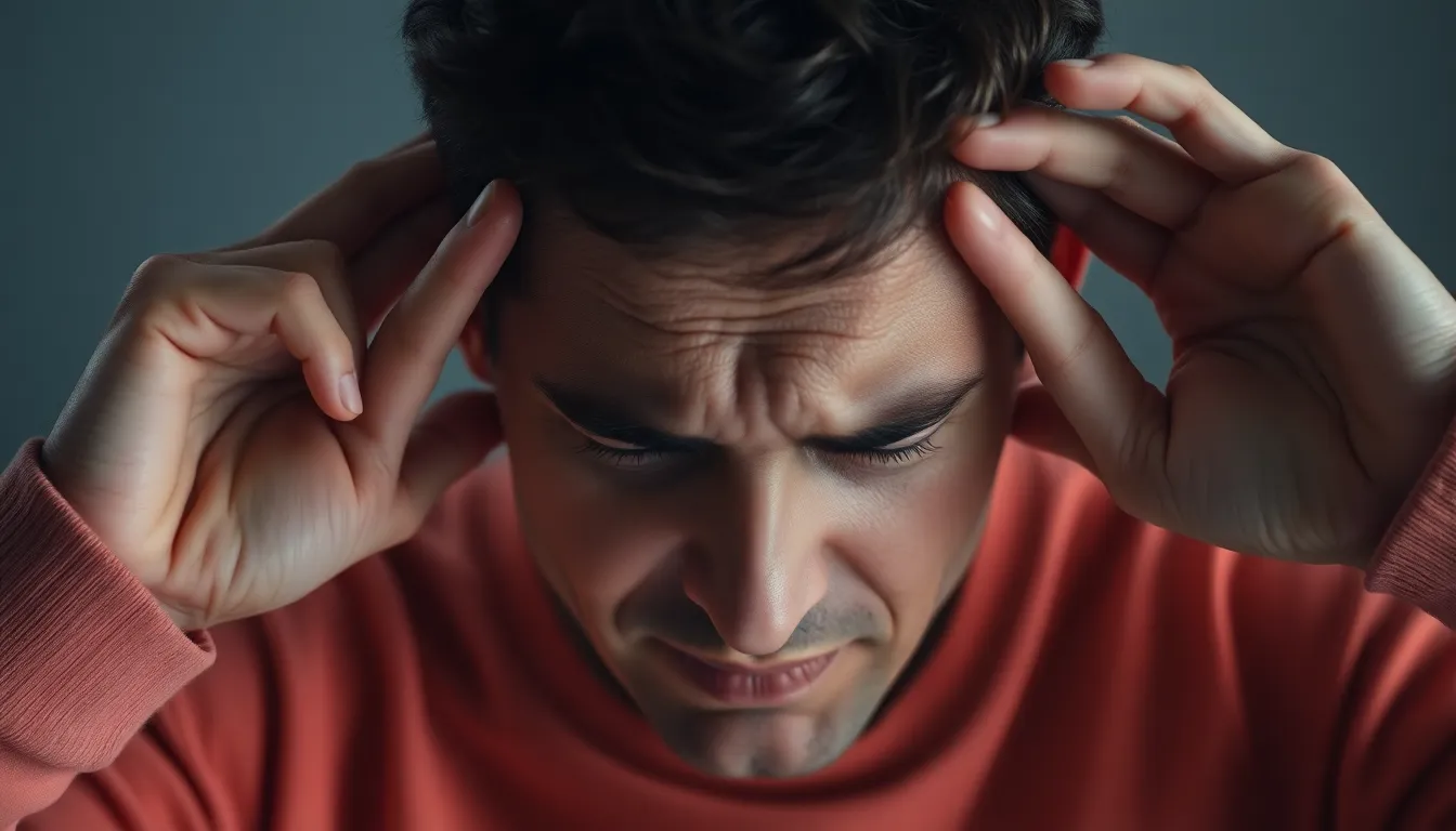 Person mit Kopfschmerzen durch Bruxismus