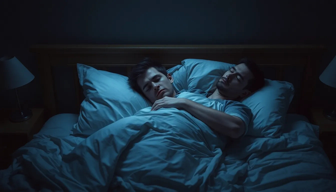 Person mit Schlafstörungen durch Zähneknirschen