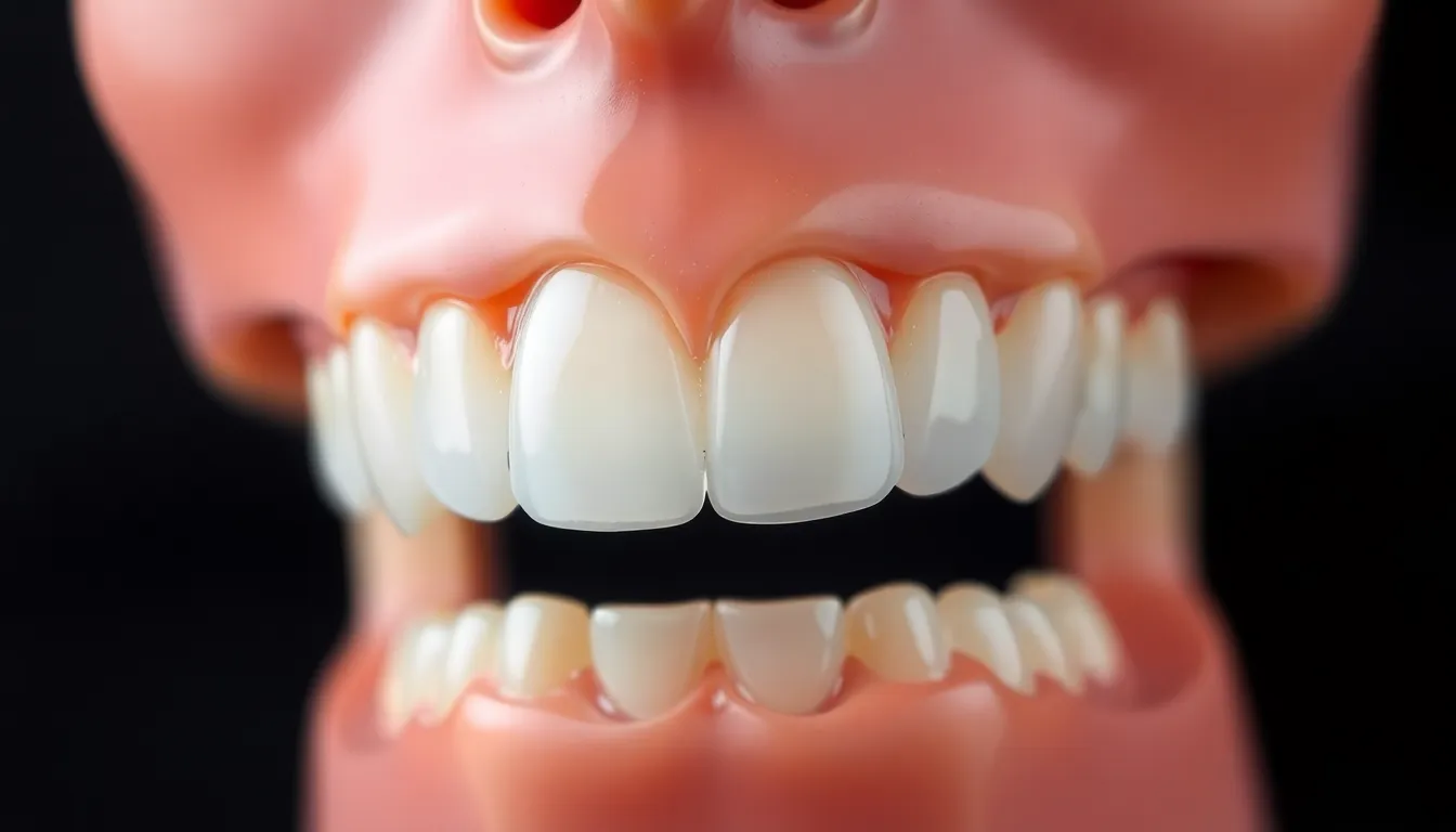 Massgefertigte Bruxismus Schiene auf einem Kiefermodell