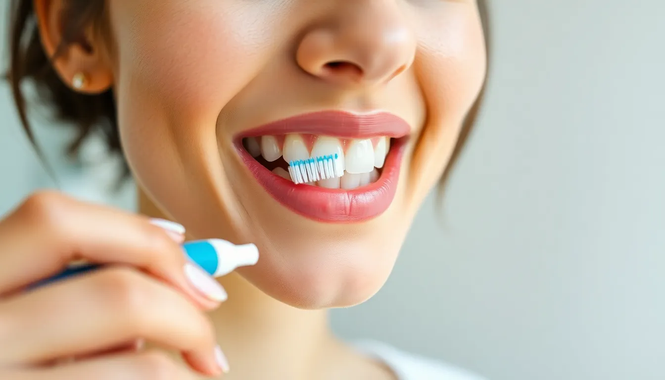 Person putzt Zähne richtig