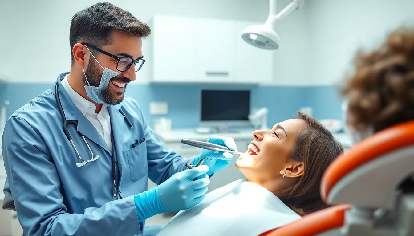 Zahnarzt untersucht Patienten