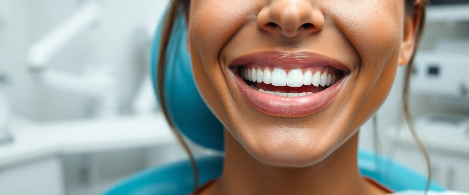 Strahlendes Lächeln nach professioneller Dentalhygiene in Solothurn
