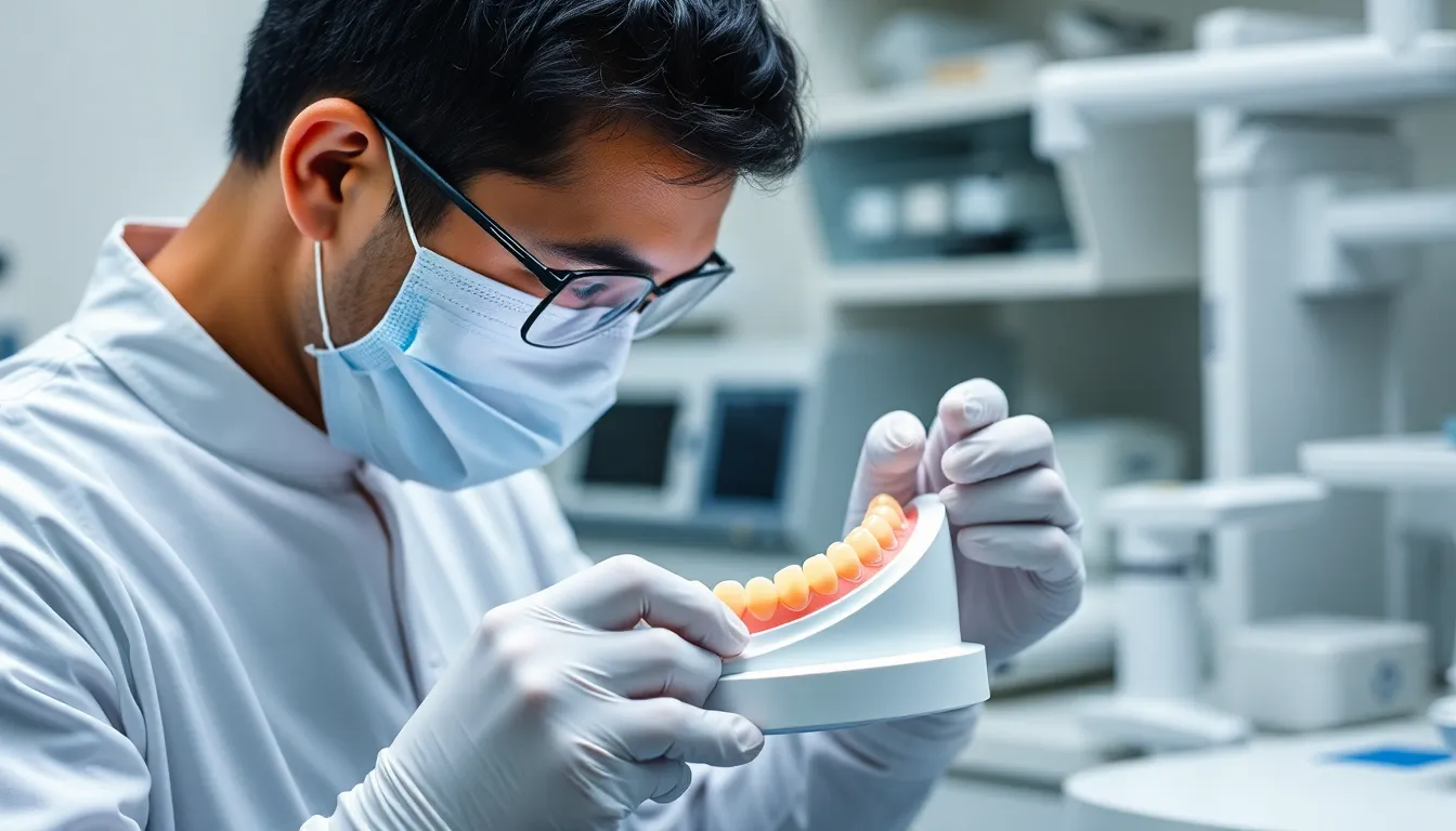 Zahntechniker fertigt Knirscherschiene