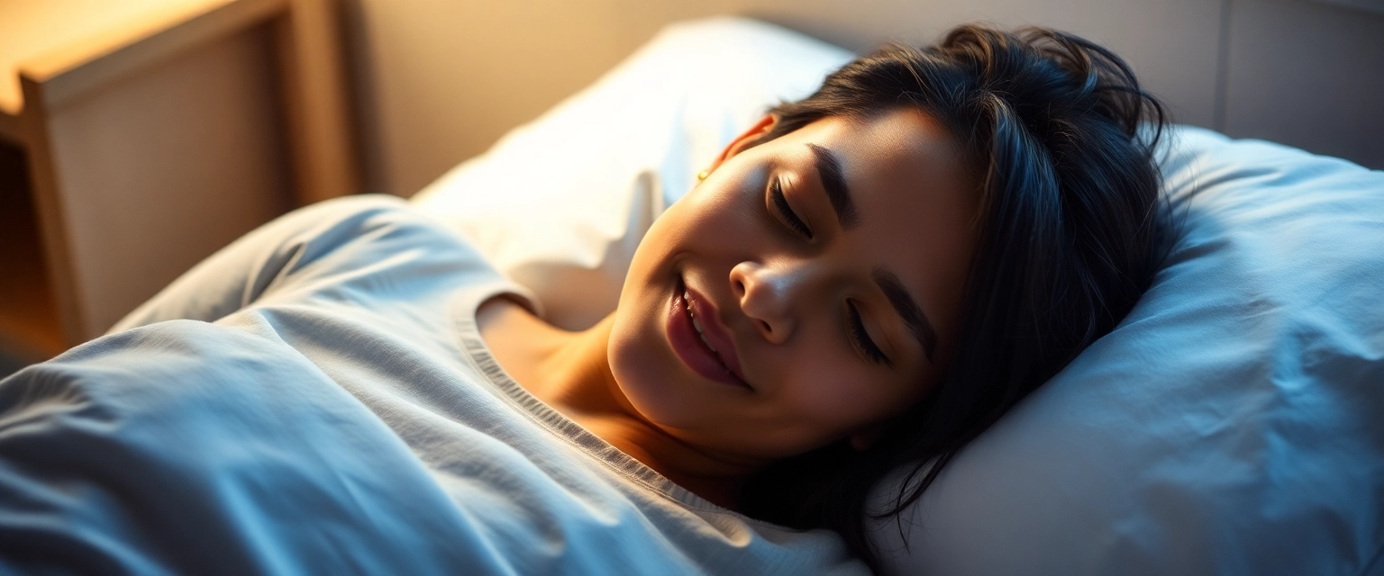 Person schläft friedlich mit Knirschschiene