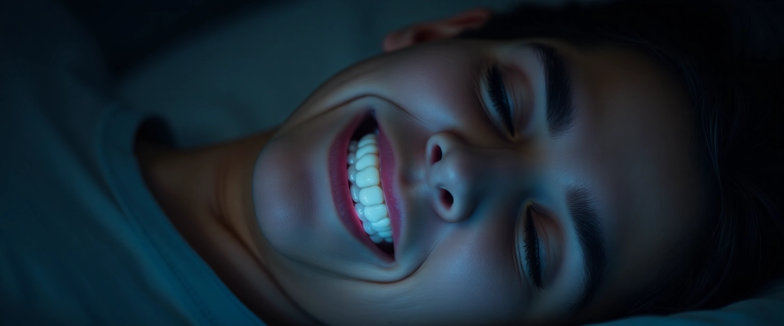 Person schläft ruhig mit schützender Knirschschiene