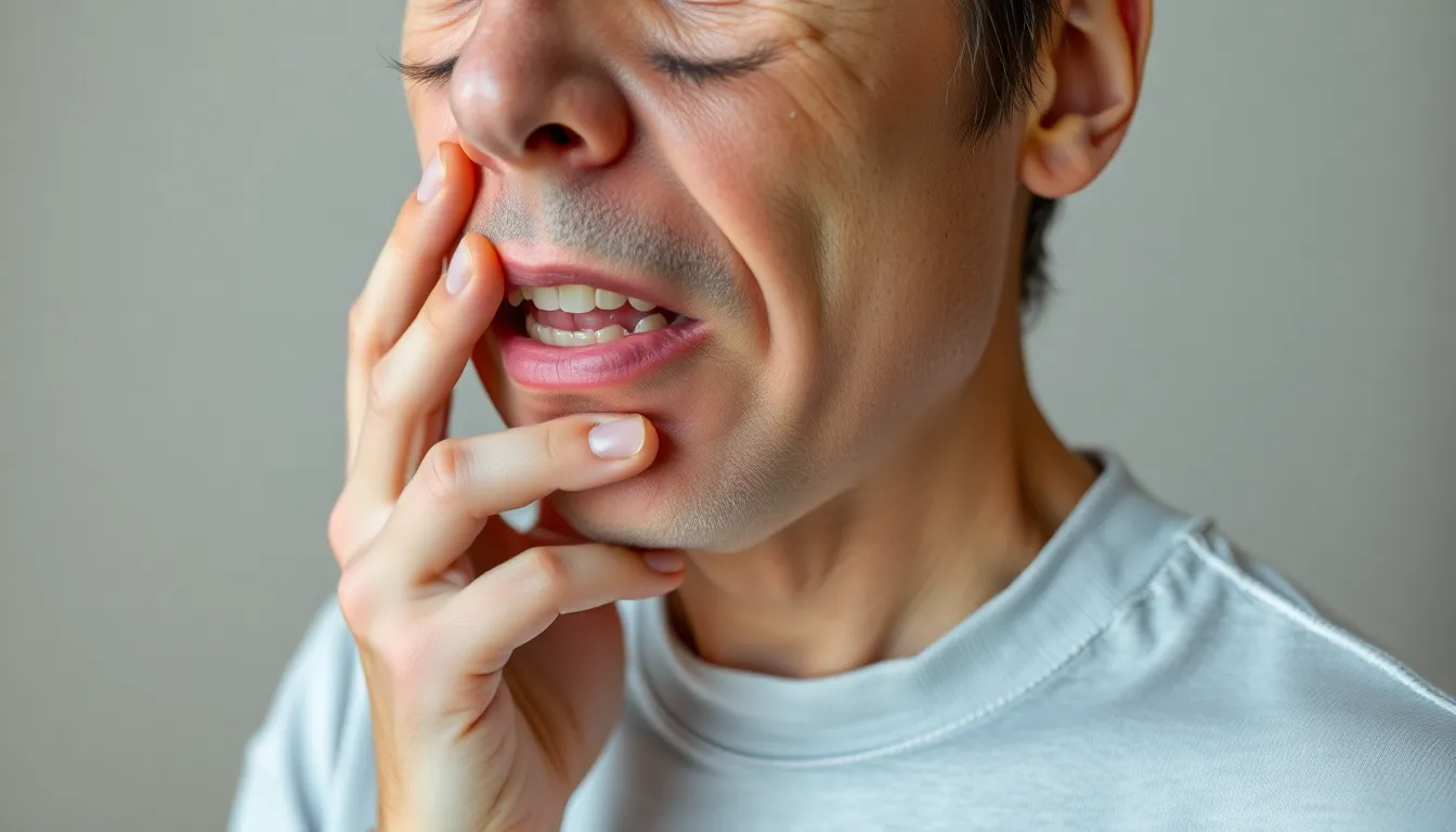 Person mit Kieferschmerzen